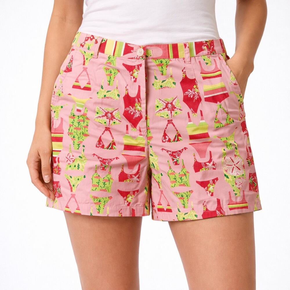 Lilly Pulitzer Resort Short Bermuda Pink Bikini Patch Size 6 NWT